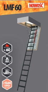 Schody strychowe FAKRO typ LMF60 86x144/360 (EI=60 minut)