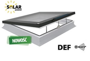 Okno FAKRO DEF DU6 SOLAR 60x90 otwierane elektryczne do płaskich dachów 