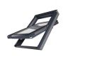 Okno FAKRO PTP-V U41 GCMX RAL7022 GREENVIEW - okno PVC w okleinie antracyt