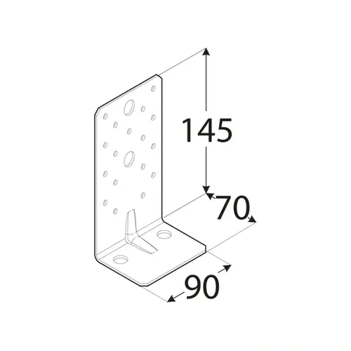 Kątownik KP8 z głębokim przetłoczeniem 145x70x90x2,5