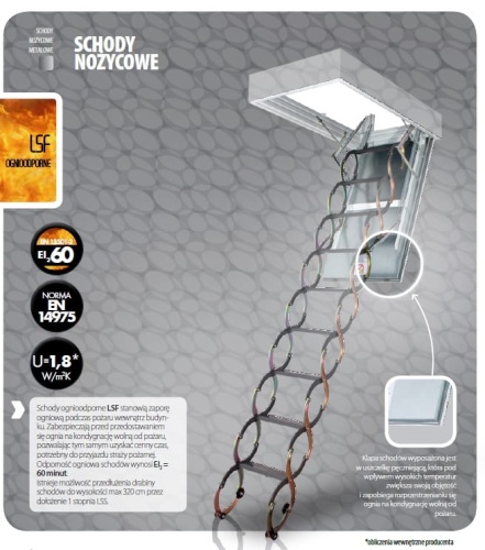 Schody strychowe FAKRO typ LSF 70x110 (EI=60 minut)